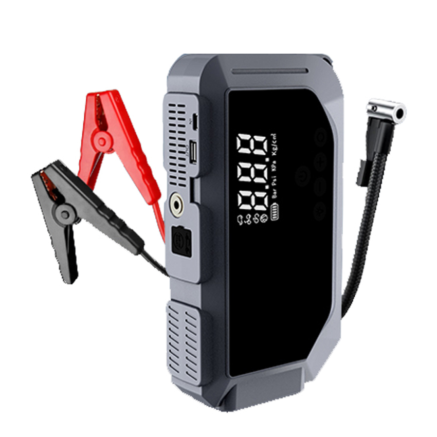 1000A 150PSI 12000mAh Portable Mini Jump Starter with 12V Power Bank with Air Compressor Booster Charger